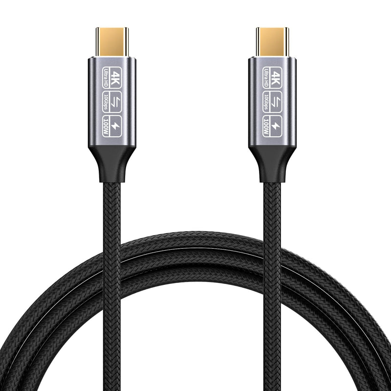 CAKOBLE USB-C to USB-C 3.1 Gen2 Cable 10Gbps Data Transfer, 100W 20V/5A 3.3ft USB Type C PD Fast Charging Cable 4K Video Output Compatible with Thunderbolt 3, MacBook Pro, Galaxy S21 (1M+1M)
