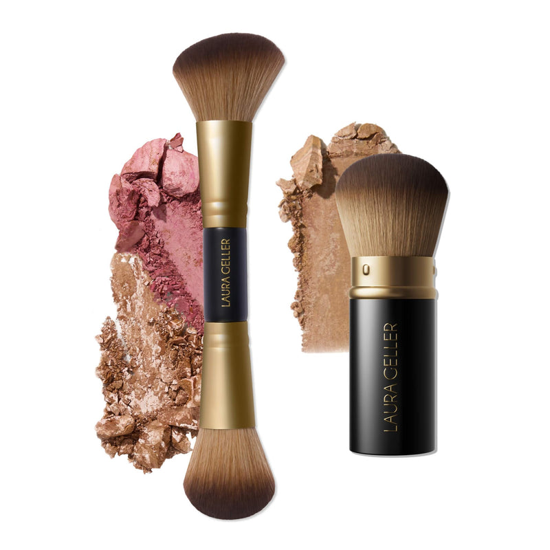 LAURA GELLER NEW YORK Retractable Airbrush Kabuki Brush for All Face Makeup & Foundation for Liquid, Cream and Powder Face Makeup With Aluminum Handle