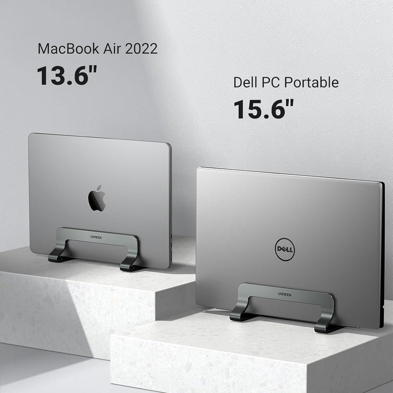 UGREEN Support Ordinateur Vertical en Aluminium Laptop Stand Vertical Porte PC Portable Bureau Réglable Compatible avec MacBook Pro Air MateBook Chromebook Surface Dell HP iPad Pro Air (Gris)