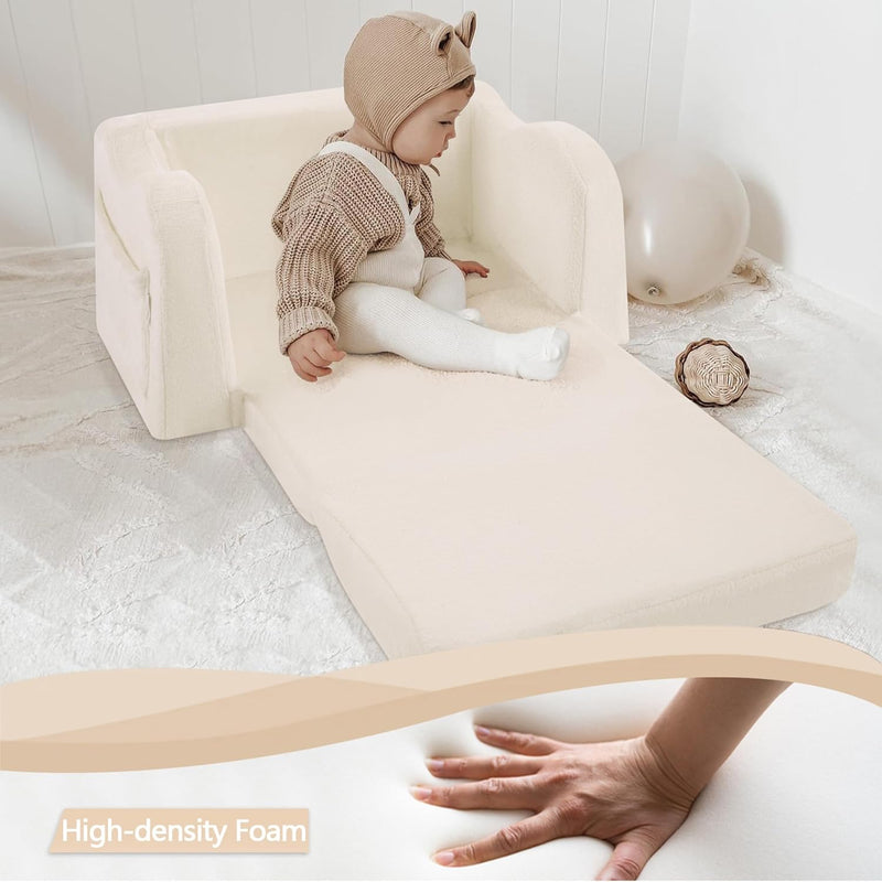 MeMoreCool Canapé pour enfants, chaise longue pliable pour tout-petit, chaise longue pour bébé en mini canapé convertible pour garçons et filles, canapé extensible en mousse confortable pour salle de