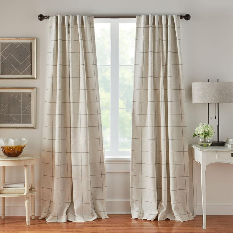 Elrene Home Fashions Brighton Plaid Blackout Window Curtain for Living Room Bedroom with Rod Pocket 52