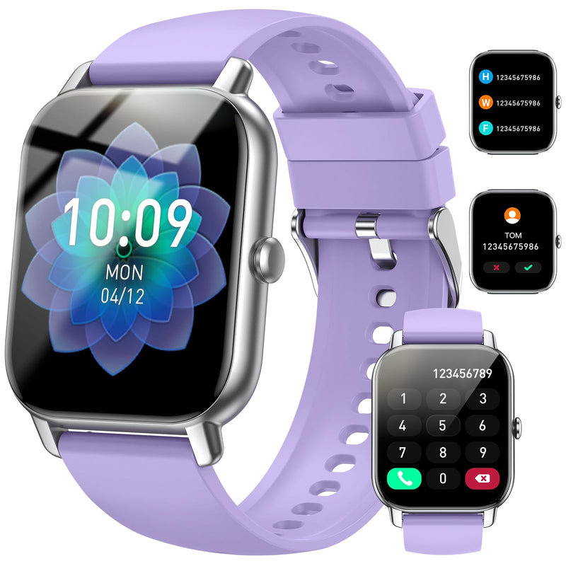 Men's Women's Smart Watch with Bluetooth Calls, 1.96 Inches Smartwatch 113+ Sports Modes IP68 with Sleep Monitor, Smart Watch with Heart Rate Pedometer for Android iOS (Black)