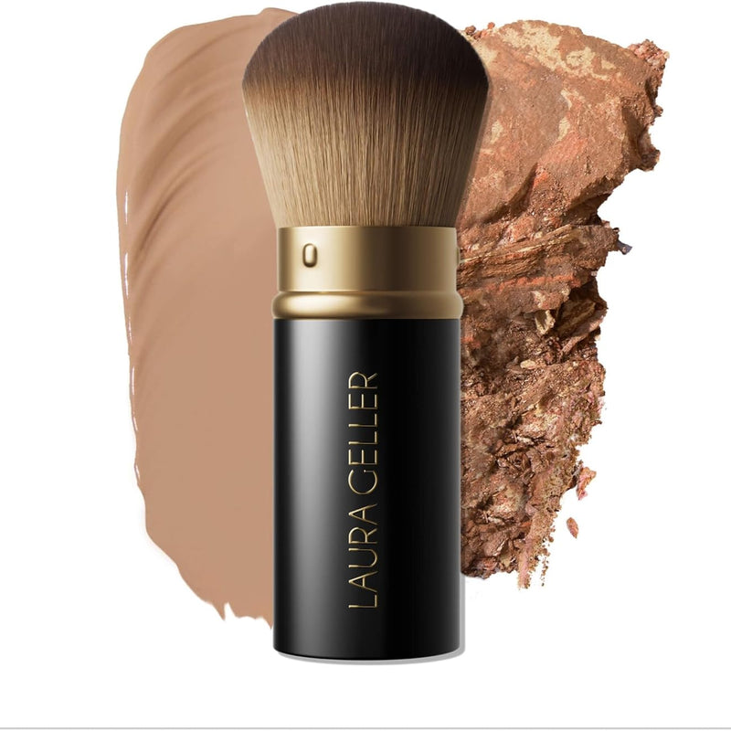 LAURA GELLER NEW YORK Retractable Airbrush Kabuki Brush for All Face Makeup & Foundation for Liquid, Cream and Powder Face Makeup With Aluminum Handle