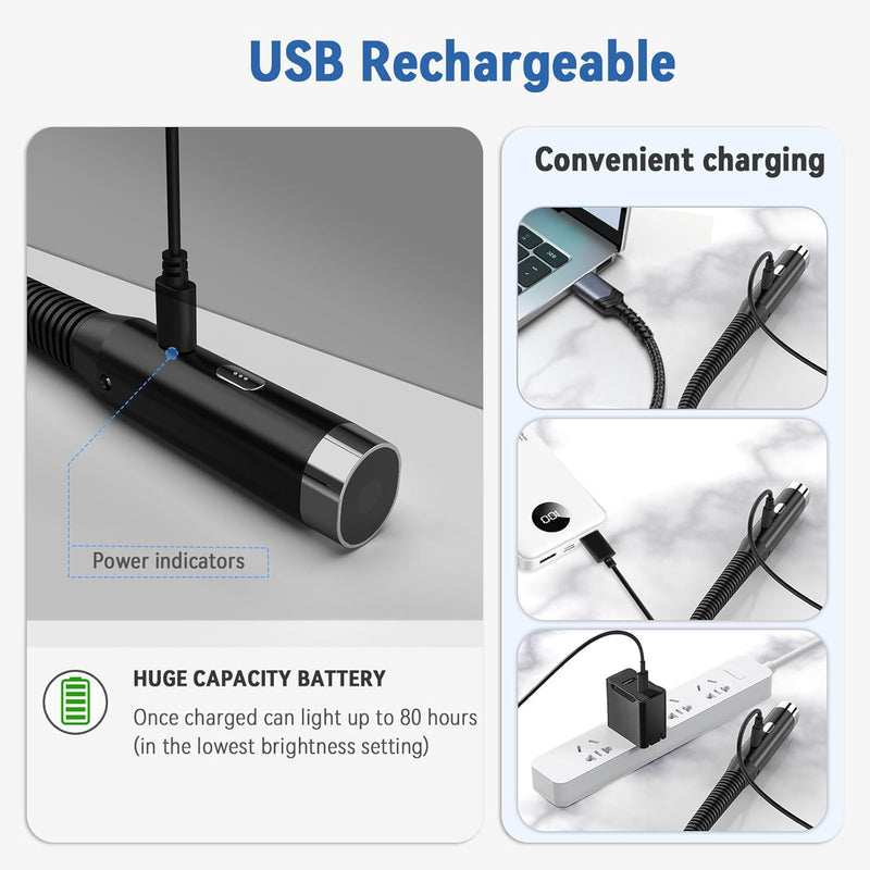Diboniur Lampe de Lecture de Cou, Lampe lecture Rechargeable au lit, 3 Couleurs et 3 Niveaux de Luminosité Réglables, Pliable à 360°, Liseuse LED USB pour Voyager, Tricoter, Camping