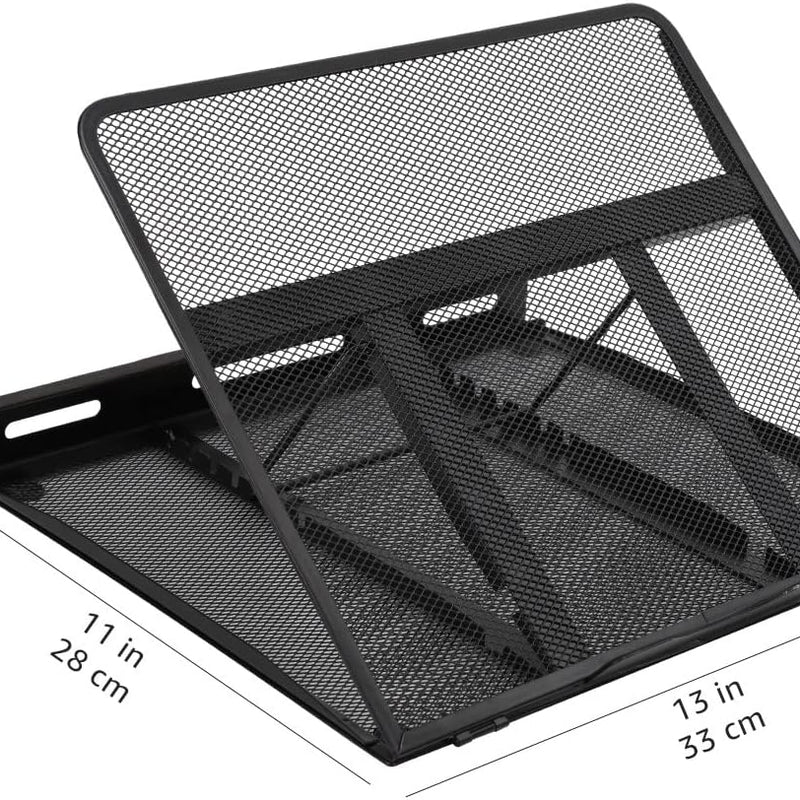 Amazon Basics Support d'ordinateur portable réglable ergonomique et ventilé jusqu'à 17.3 pouces, 33 x 28.7 x 18.5 cm, Noir