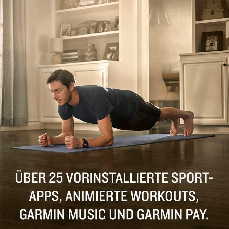 Garmin Venu 2 - Montre connectée GPS multisports avec écran AMOLED, autonomie longue durée (11 jours) – Gris avec bracelet noir - Boîtier 45 mm