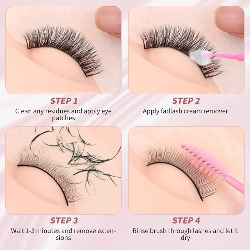 FADLASH Eyelash Extension Remover 10g Lash Extension Remover Dissolves Powerful for Lash Extensions Lash Glue Remover Low Irritation for Sensitive Skin(Rose)