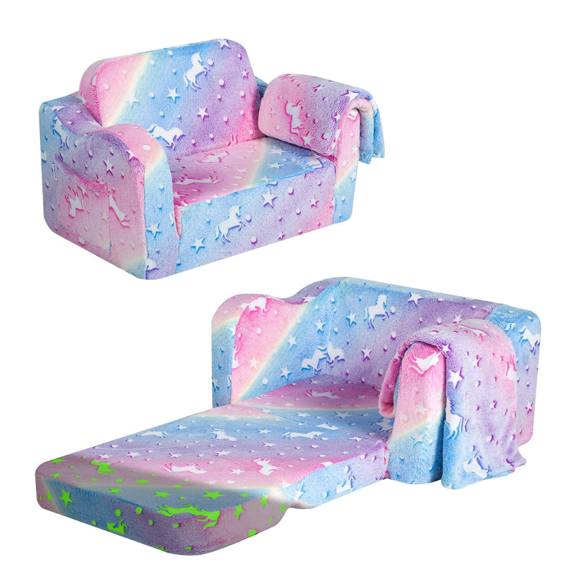 MeMoreCool Canapé pour enfants, chaise longue pliable pour tout-petit, chaise longue pour bébé en mini canapé convertible pour garçons et filles, canapé extensible en mousse confortable pour salle de