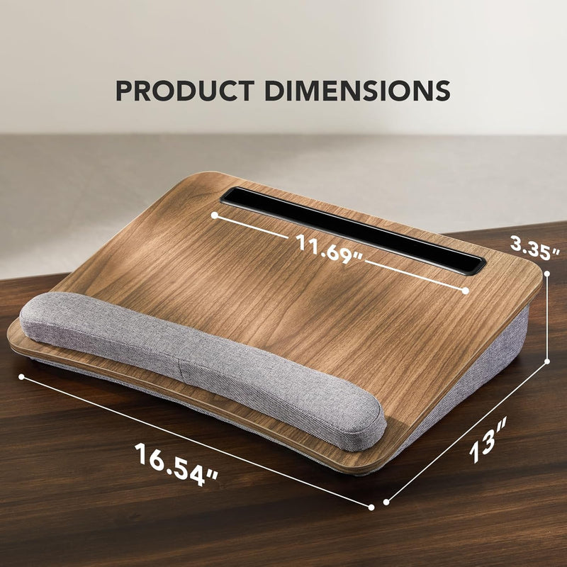 HUANUO Laptop Desk Convient à Un Ordinateur Portable, Bureau Portable avec Coussin d'oreiller, Bande antidérapante et Fonction de Stockage pour Les étudiants de Bureau à Domicile(16,5'×11,8')