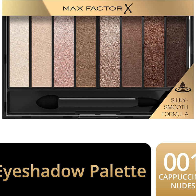 Max Factor Masterpiece Nude Palette, 8 Intense Colour Eyeshadows, Creamy Shadows, 3 Finish, Cappuccino Nudes