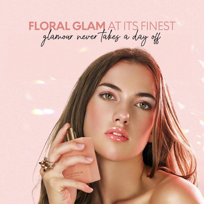 Bellavita Luxury GLAM Perfume for women | Notes of African Orange, Jasmine & Patchouli | Long-Lasting Floral & Woody Fragrance | Premium Perfume Oil imported from France, 100ml