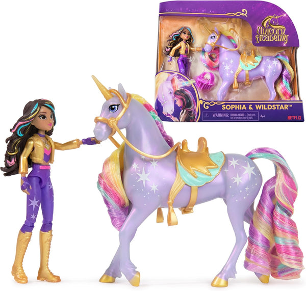 Unicorn Academy - L'Ecole des Unicornes - Wildstar Unicorn + Sophia Doll - Unicorn, Doll & Collectible Accessories - Toys Inspired by the Unicorn School Series - Children's Toy Ages 4+