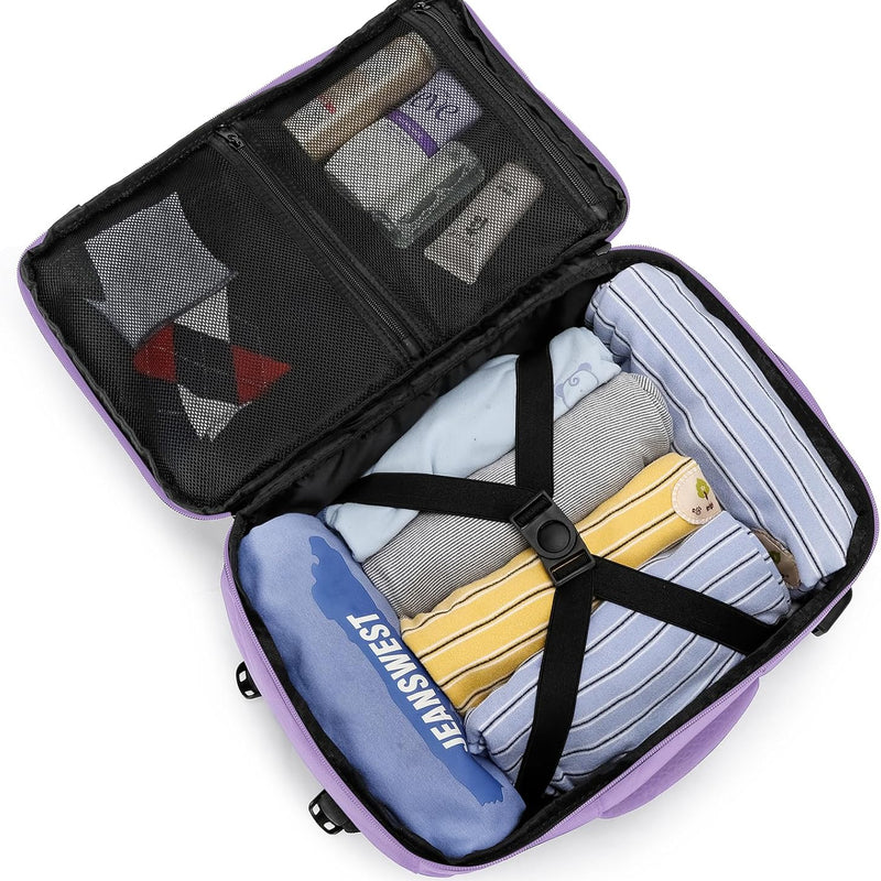 Luggage Cabin Backpack Travel Cabin Airplane Under Seat Hand Luggage Small Travel Bag, Light Purple, Vacation