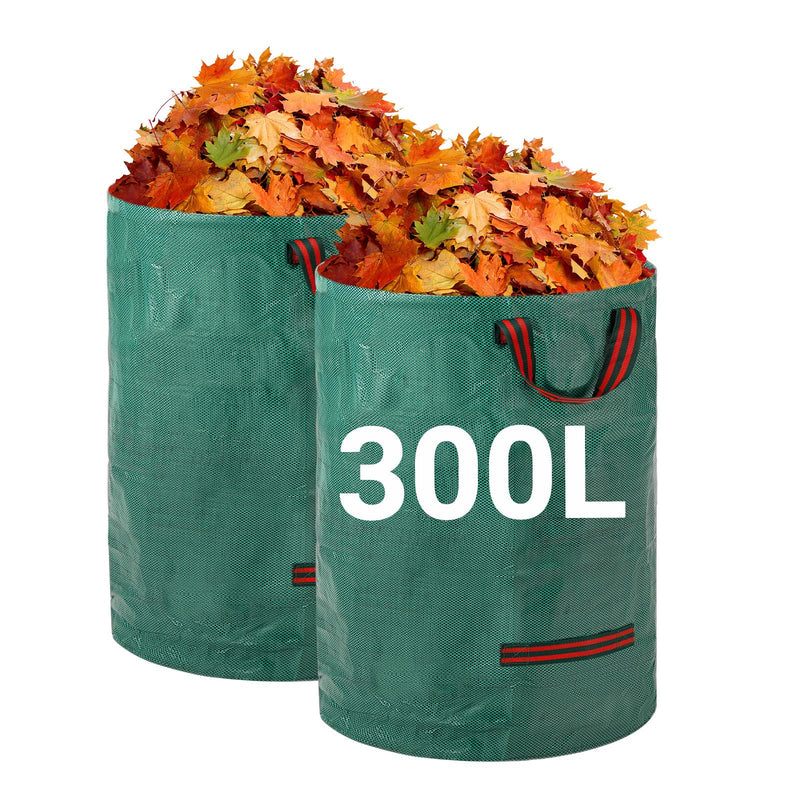 Velway Sacs à déchets de jardin robustes - 500L x 2Pack Sacs de jardin réutilisables avec poignées - Tissu industriel pour feuilles déchets débris - Sacs à déchets de jardin étanches