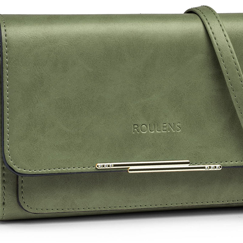 Roulens Sac Téléphone Portable Femme - Petit Sac Bandoulière Femme - Sac à Bandoulière Femme en Cuir PU - Sac À Bandoulière Petit avec Réglables Bandoulière