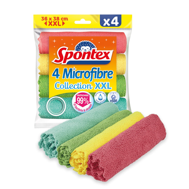 Spontex Microfibre Collection | Multi-Purpose Microfibre | 8 Microfibre Cleaning Cloths