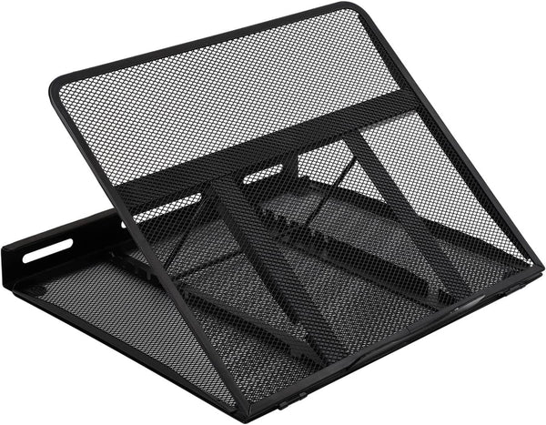 Amazon Basics Support d'ordinateur portable réglable ergonomique et ventilé jusqu'à 17.3 pouces, 33 x 28.7 x 18.5 cm, Noir