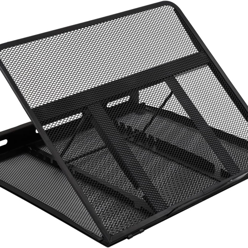 Amazon Basics Support d'ordinateur portable réglable ergonomique et ventilé jusqu'à 17.3 pouces, 33 x 28.7 x 18.5 cm, Noir