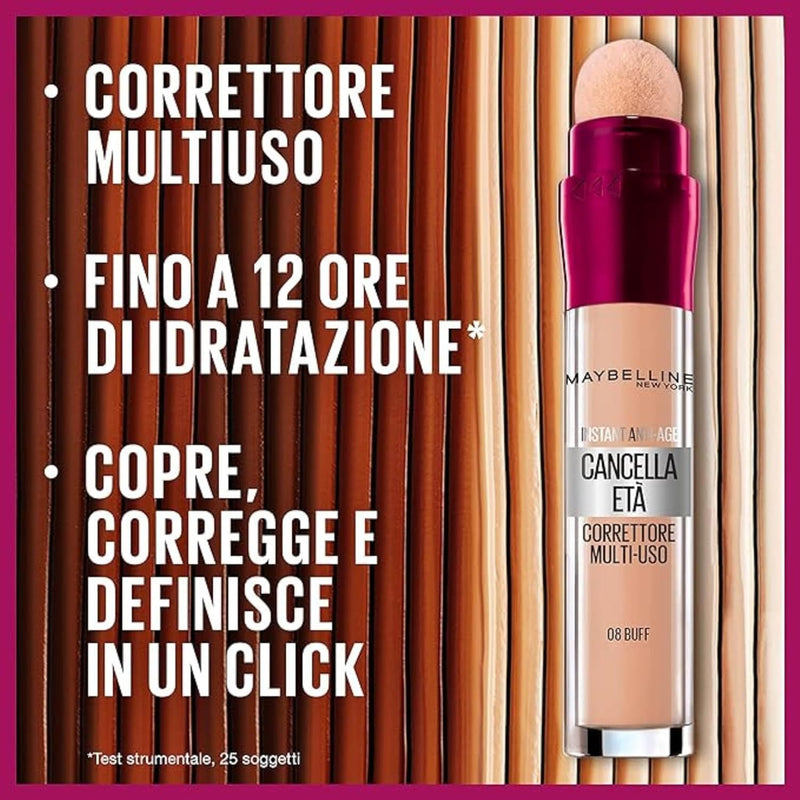 Maybelline New York Multi-Use Concealer Hydrating Concealer with Modular Coverage, Blemishes and Dark Circles Covered, Goji Berries and Haloxyl, Clear Ages, Shades: 02 Nude, 5 ml