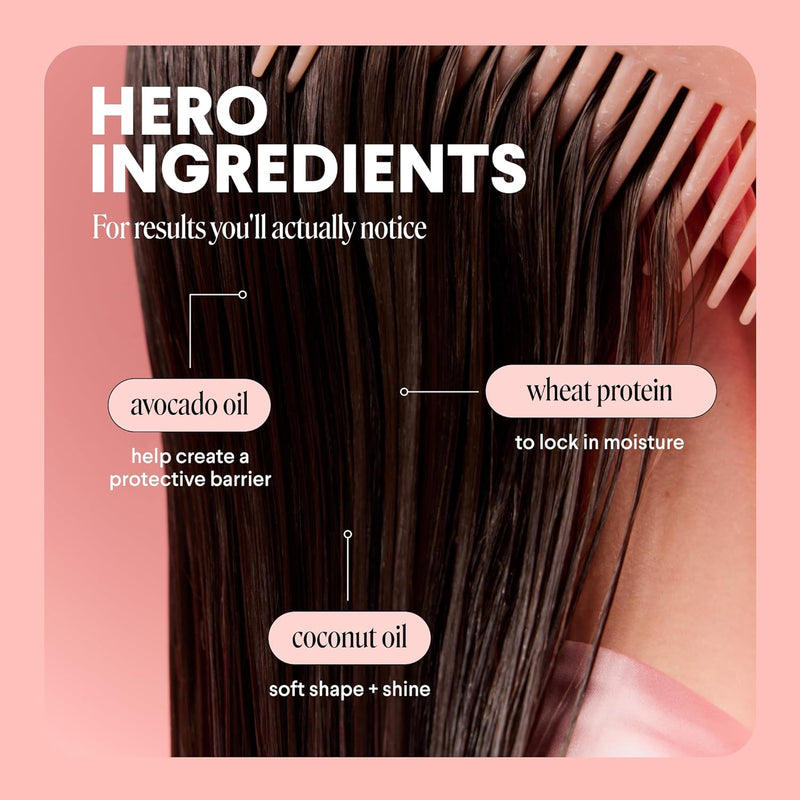 MONDAY HAIRCARE Smooth Shampoo + Conditioner Bathroom Set (2 Count) 12 oz Each For Frizzy, Coarse & Curly Hair Made with Coconut Oil, Shea Butter & Vitamin E 100% Recyclable Bottle Pink