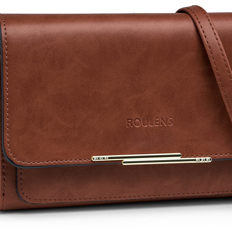 Roulens Sac Téléphone Portable Femme - Petit Sac Bandoulière Femme - Sac à Bandoulière Femme en Cuir PU - Sac À Bandoulière Petit avec Réglables Bandoulière