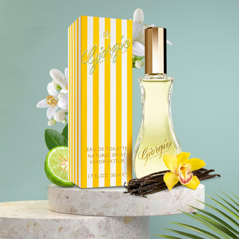 Giorgio Beverly Hills, Eau de Toilette pour Femme Senteur Florale, Spray vaporisateur, Parfum Vanille, Jasmin et Bergamote, Ingrédients Naturels, Eau de toilette de luxe