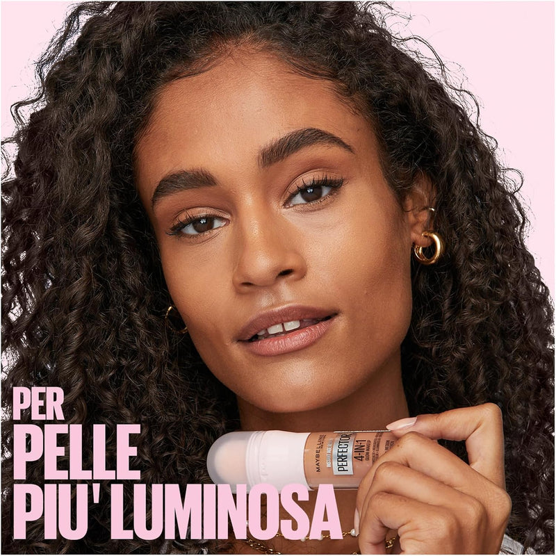 Maybelline New York Instant Perfector 4-in-1 Glow Perfectioning Foundation, Minimizes, Corrects, Evens and Brightens, Glow Finish Without Blemishes, 20 ml, Shade 01 Light