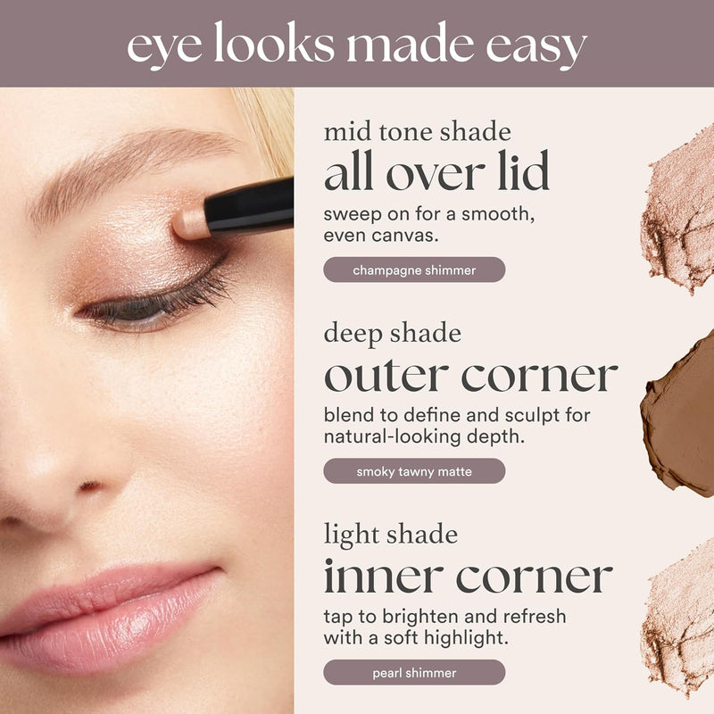 Julep Eyeshadow 101 Crème-to-Powder Eyeshadow Stick (Taupe Matte) Long-Lasting, Waterproof Eye Shadow - Blendable, Crease-Proof with Built-In Smudger