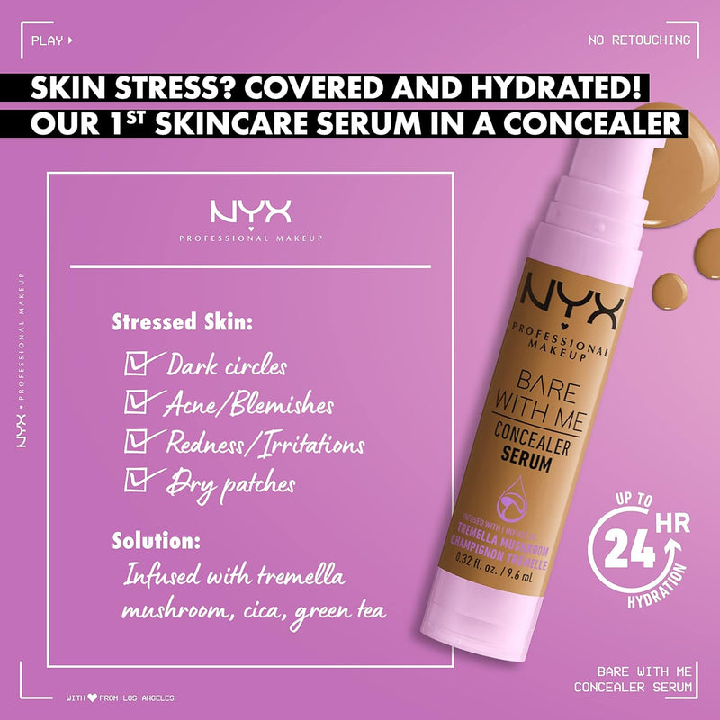 NYX Professional Makeup Bare With Me, Siero Correttore, Naturale, Copertura Media, Vanilla, 9.6ml