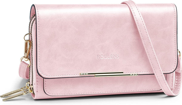 Roulens Sac Téléphone Portable Femme - Petit Sac Bandoulière Femme - Sac à Bandoulière Femme en Cuir PU - Sac À Bandoulière Petit avec Réglables Bandoulière