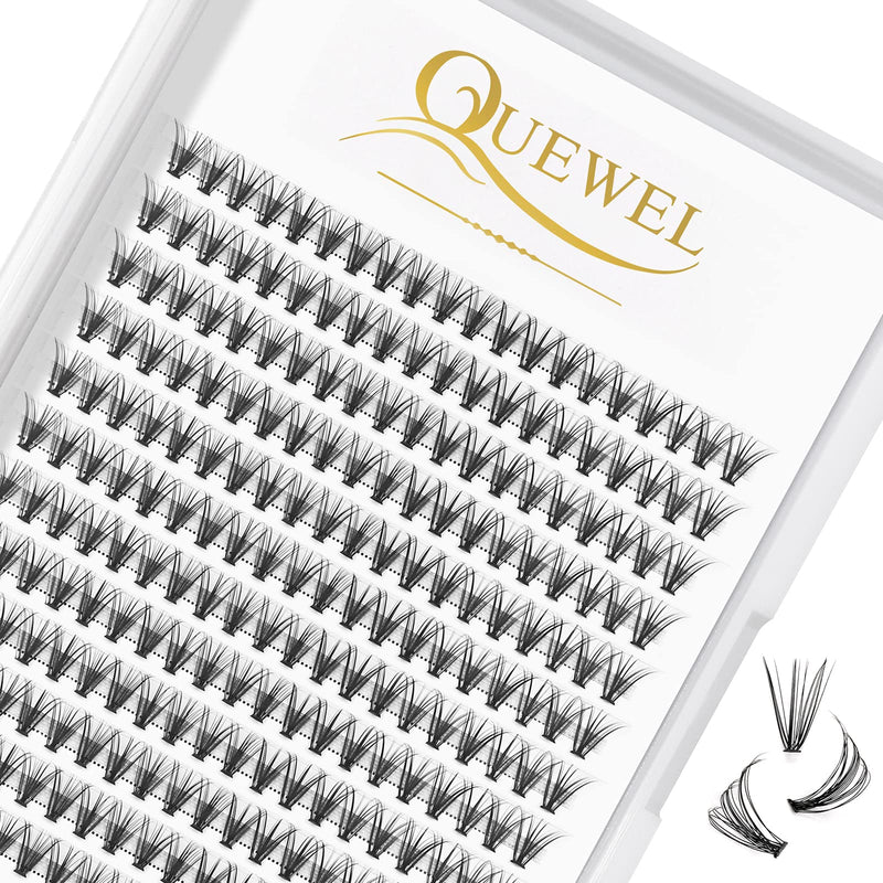 Individual-Lashes 144 Cluster-Lashes QUEWEL DIY Eyelash-Extensions-Kit, Clusters Eyelash Applicator, Cluster Lashes Bond and Seal Super Hold, Clusters Lash Glue Remover Easy to Remove(QU-RR-DH-01)