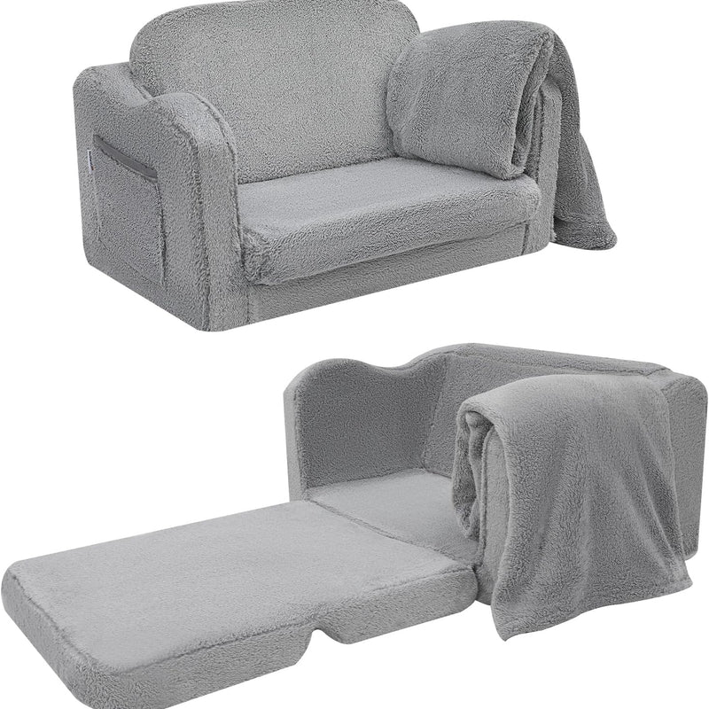 MeMoreCool Canapé pour enfants, chaise longue pliable pour tout-petit, chaise longue pour bébé en mini canapé convertible pour garçons et filles, canapé extensible en mousse confortable pour salle de