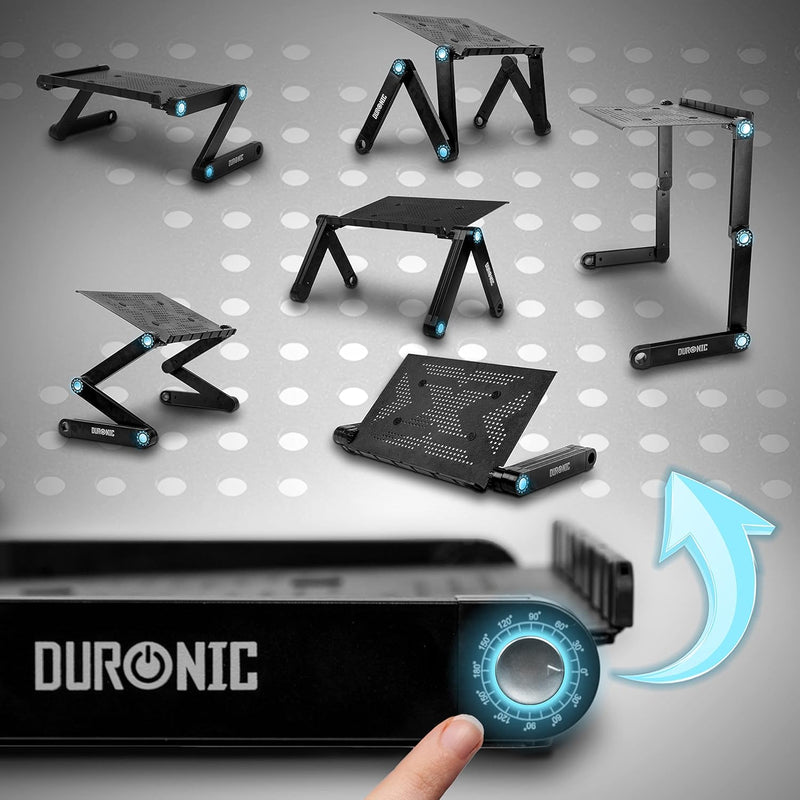 Duronic DML121 Support pour Ordinateur Portable Multifonction Pliable et réglable avec 6 articulations pour Tablette ou MacBook