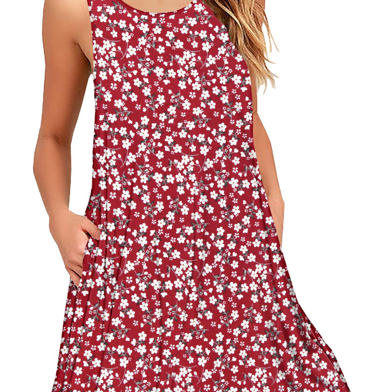AUSELILY Robe Ample décontractée à Manches Longues et col Rond pour Femmes avec Poches