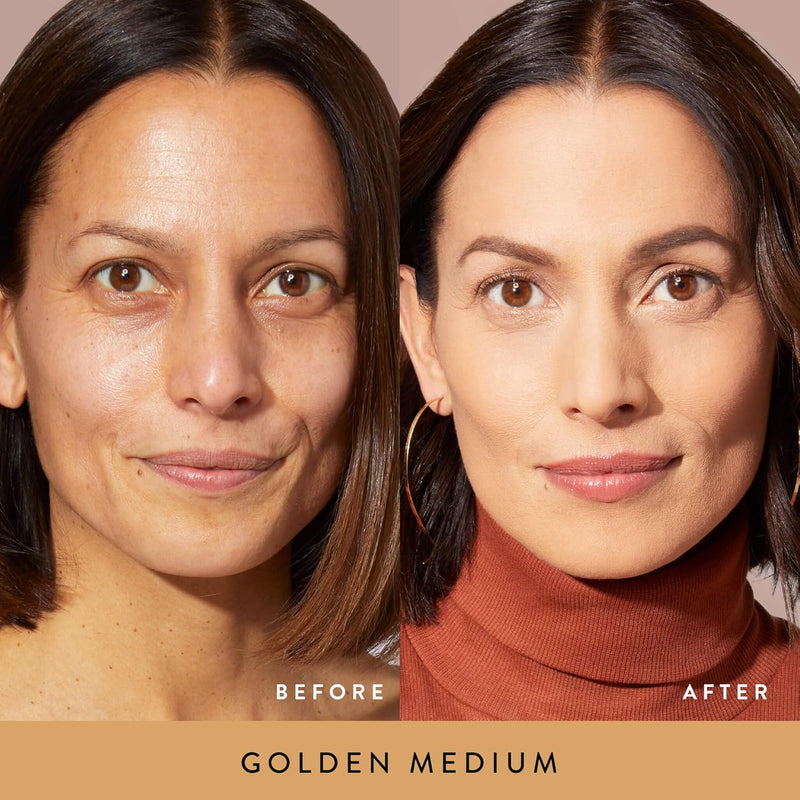 LAURA GELLER NEW YORK Baked Double Take Powder Foundation - Golden Medium - Buildable Medium to Full Coverage - Matte Finish