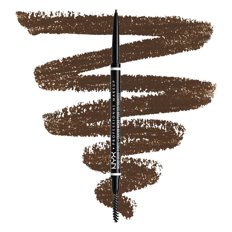 NYX Professional Makeup Eyebrow Pencil, Micro Brow Pencil, Two Sides with Automatic Pencil and Brush, Shades: Espresso