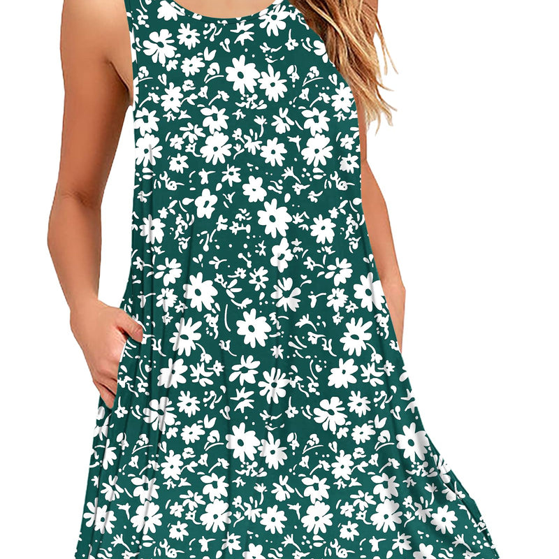AUSELILY Robe Ample décontractée à Manches Longues et col Rond pour Femmes avec Poches