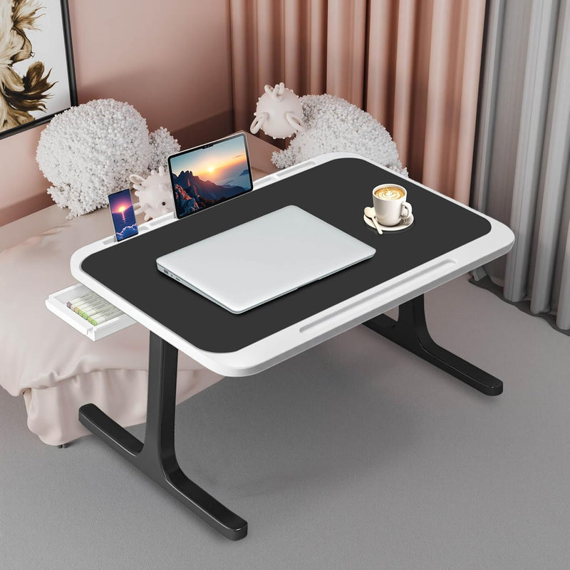 Table Lit pour Ordinateur Portable – Plateau pour Lit Et Canapé, Idéale pour Lire, Écrire, Manger, Travailler À La Maison Ou Au Burea (Black)