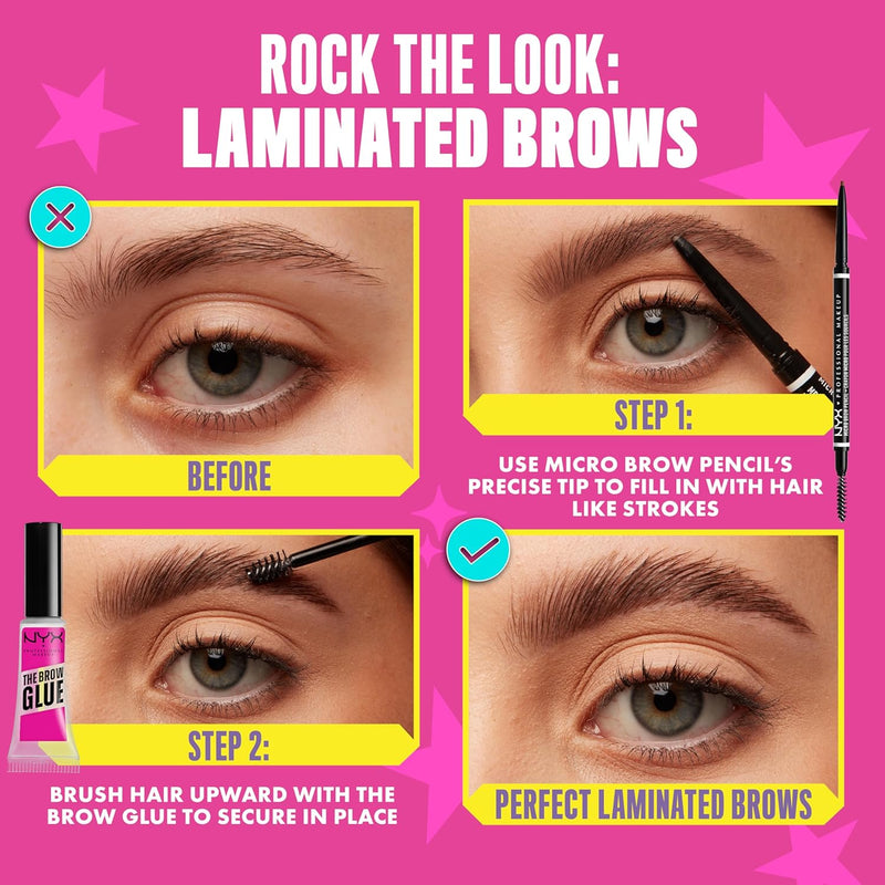 NYX Professional Makeup Eyebrow Pencil, Micro Brow Pencil, Two Sides with Automatic Pencil and Brush, Shades: Espresso