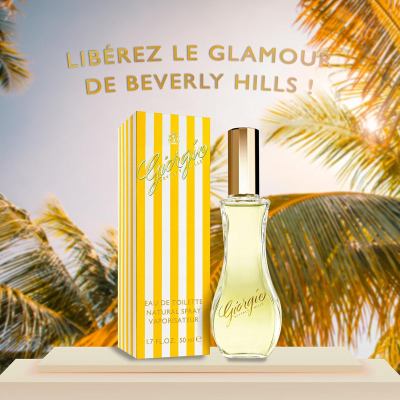 Giorgio Beverly Hills, Eau de Toilette pour Femme Senteur Florale, Spray vaporisateur, Parfum Vanille, Jasmin et Bergamote, Ingrédients Naturels, Eau de toilette de luxe