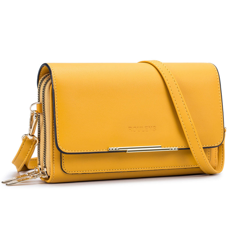 Roulens Sac Téléphone Portable Femme - Petit Sac Bandoulière Femme - Sac à Bandoulière Femme en Cuir PU - Sac À Bandoulière Petit avec Réglables Bandoulière