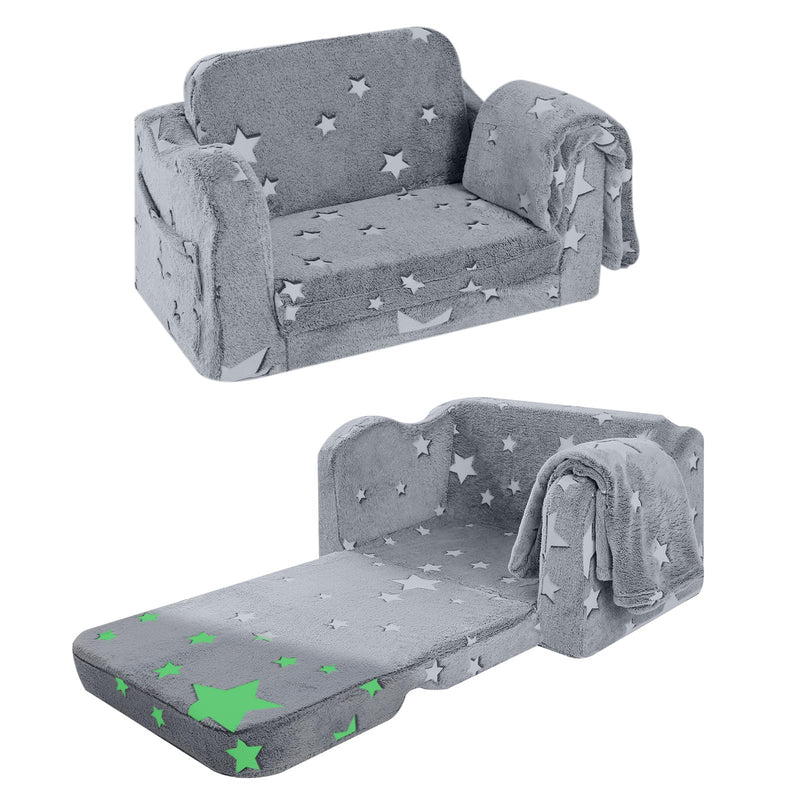 MeMoreCool Canapé pour enfants, chaise longue pliable pour tout-petit, chaise longue pour bébé en mini canapé convertible pour garçons et filles, canapé extensible en mousse confortable pour salle de