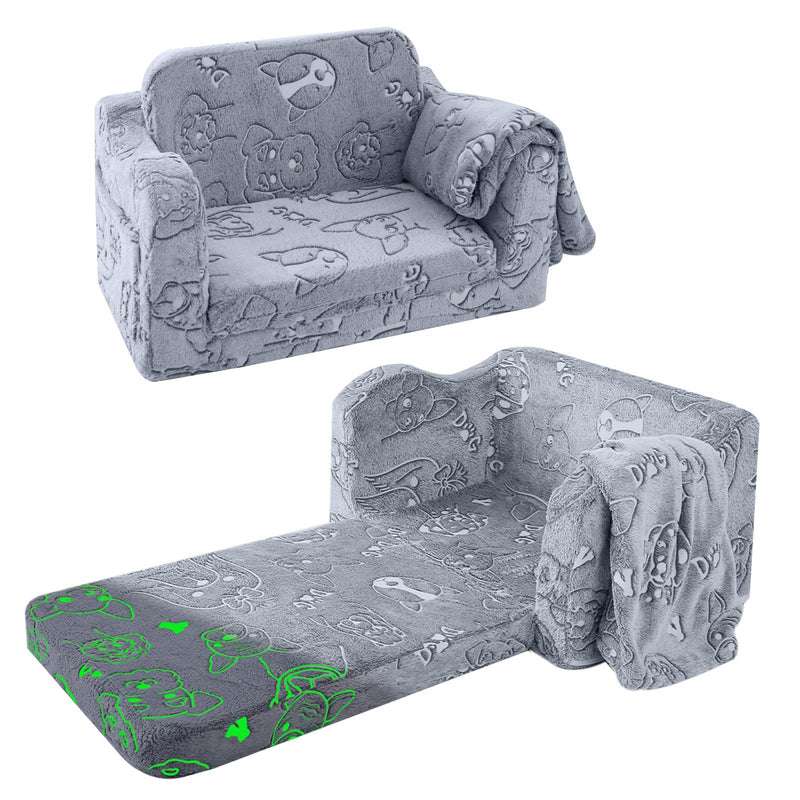 MeMoreCool Canapé pour enfants, chaise longue pliable pour tout-petit, chaise longue pour bébé en mini canapé convertible pour garçons et filles, canapé extensible en mousse confortable pour salle de