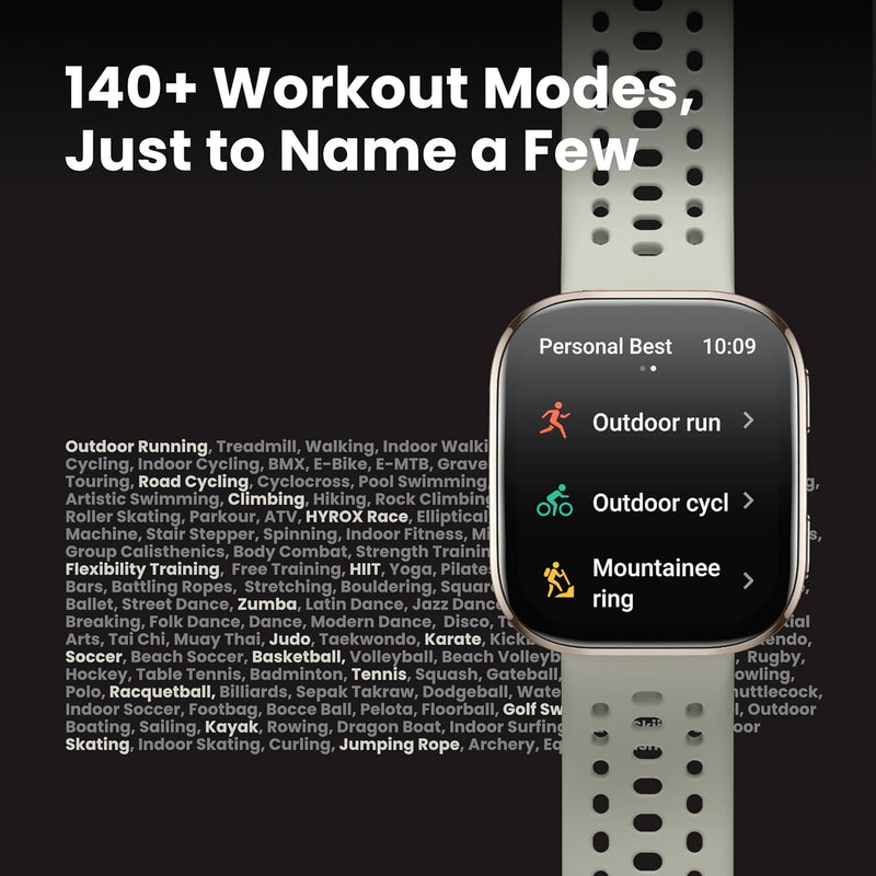 Amazfit Beep 6 Smart Watch 46mm, 14 Day Battery, AMOLED, GPS and Free Hardware, AI, Bluetooth Call Text Function, Health, Fitness Tracker, 140 Workout Modes, 5 ATM, Charcoal, Charcoal
