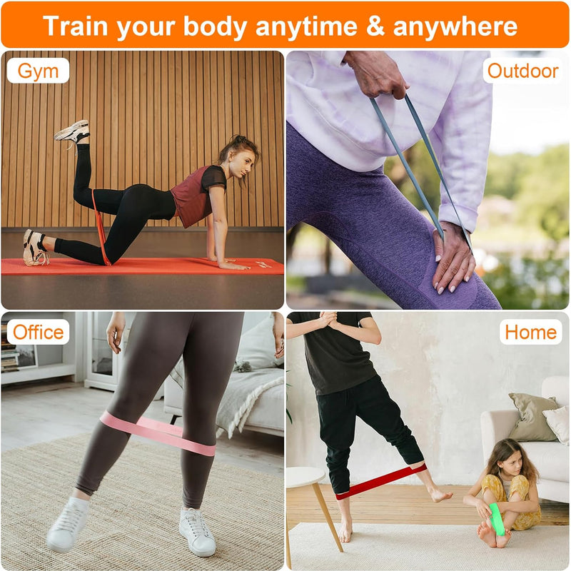 GRIFEMA GA5001, 5 Bandes Élastiques de Musculation, 5 Niveaux de Résistance pour la Musculation, Le Pilates, Le Yoga et Plus Encore, Vert-Bleu-Jaune-Rose-Noir