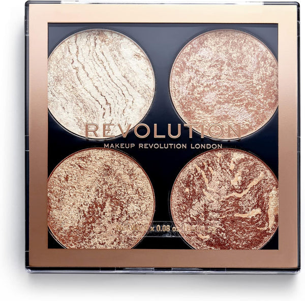 Makeup Revolution Cheek Kit Powder, Bright, Don't Hold Back, 4 Shades, 8.8 g