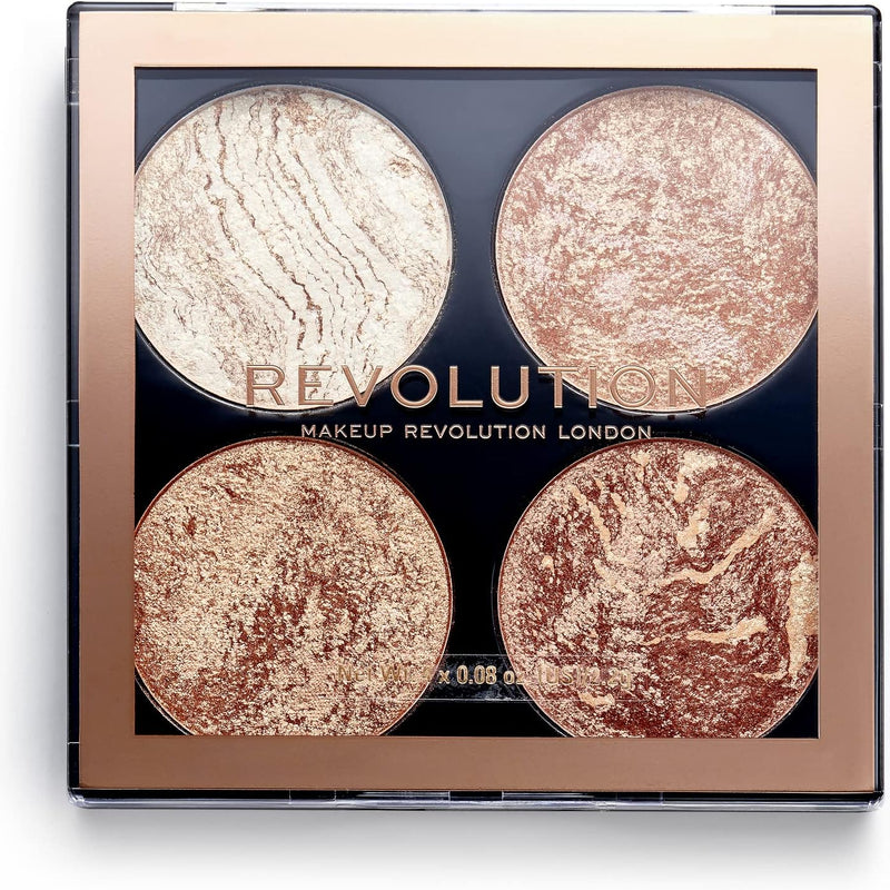 Makeup Revolution Cheek Kit Powder, Bright, Don't Hold Back, 4 Shades, 8.8 g
