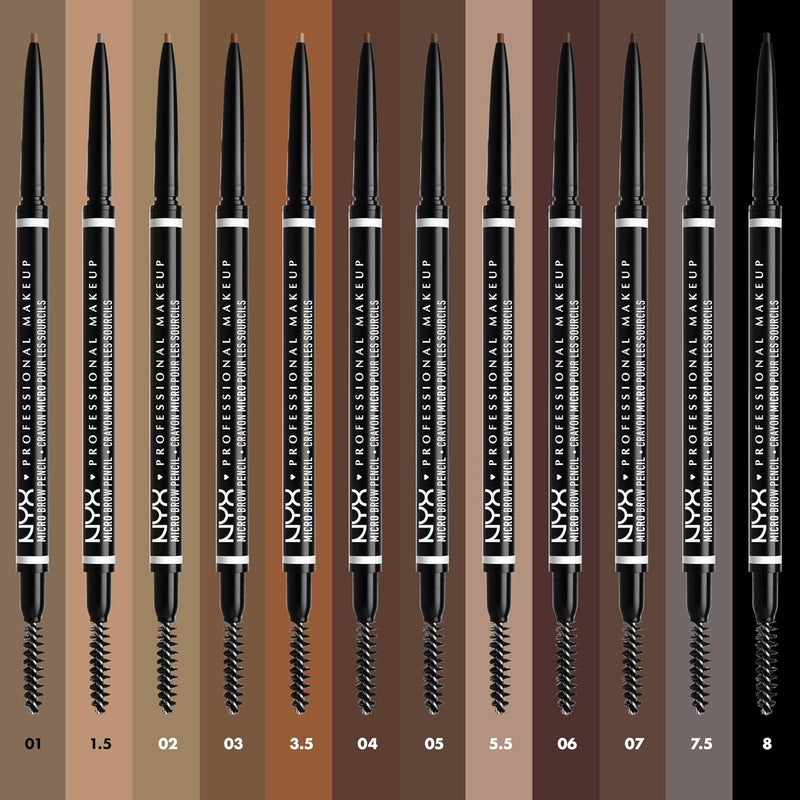 NYX Professional Makeup Eyebrow Pencil, Micro Brow Pencil, Two Sides with Automatic Pencil and Brush, Shades: Espresso