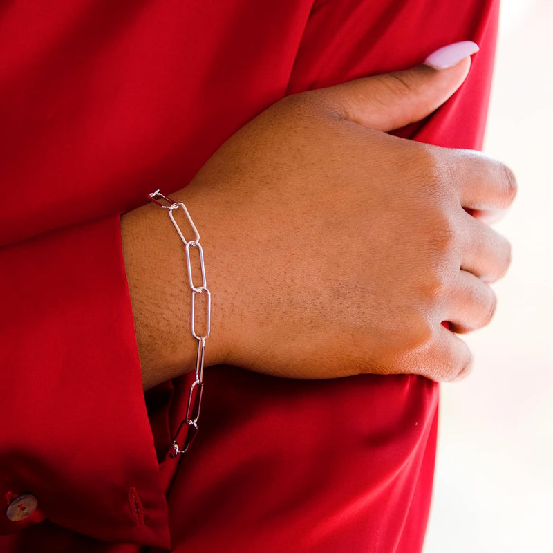 Tuscany Silver Bracelet chaîne en papier pour femme en argent sterling 5 mm 19 cm/7,5