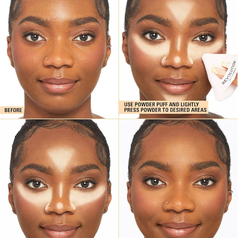 Makeup Revolution Loose Baking Powder, Makeup Wear Extender, Makeup Setting Powder, Banana, for Medium Tones Skin, 32g